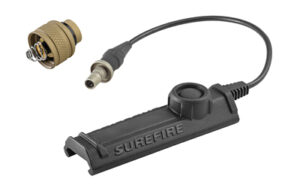 SureFire UE-SR07 tan Scout Light rear cap assembly with SR07 rail-mount tape switch and cable