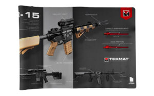 TekMat Door Mat Weapons Platform 25x42 black neoprene-backed cleaning mat with printed parts diagram