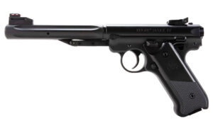 Umarex Ruger Mark IV .177 pellet break-barrel air pistol in black matte with polymer grips and fiber-optic front sight