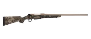 Winchester XPR Hunter bolt action rifle with TrueTimber Strata camo stock and FDE barrel