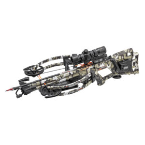 Wicked Ridge Fury 410 De-Cock camo crossbow with ACUdraw De-Cock and RangeMaster Pro scope