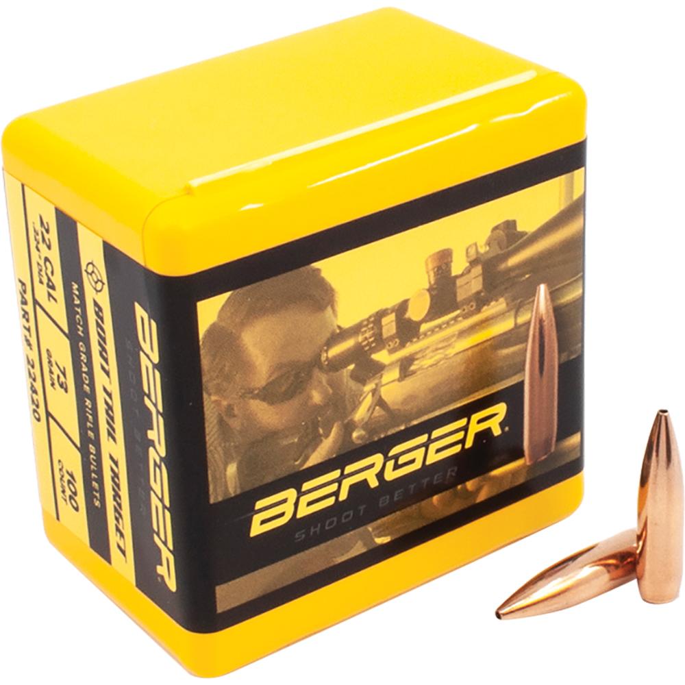Berger Bullets 22420 73 gr .224 Target Boat Tail bullets 100 per box