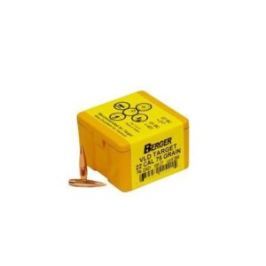 Berger 75 gr VLD Boat Tail .224 caliber target bullets, box of 100