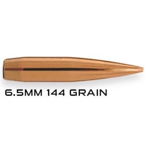 Box of Berger 6.5mm (.264) 144 gr Long Range Hybrid Target boat tail bullets, 100 count