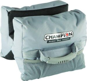 Champion Accuracy X-Ringer Bag front rifle bag gray synthetic with Tuff Hide non-skid bottom