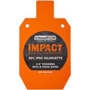 Champion Impact 50% IPSC orange steel silhouette target