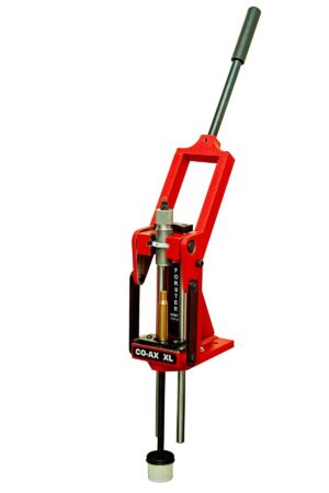 Forster Co-Ax XL reloading press side view, accepts 1-1/4" and 7/8" dies