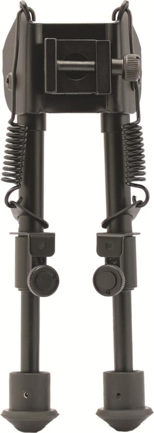SME SMEBPSPR spring-loaded bipod black anodized, adjustable 6-9 inch legs, rubber feet