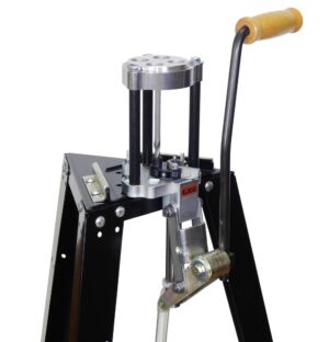 Lee 4 Hole Turret Reloading Turret Press with Auto Index and foam grip on steel base
