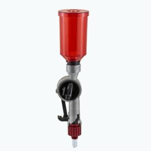 Lee Deluxe Auto-Drum Powder Measure with red anodized swivel adapter