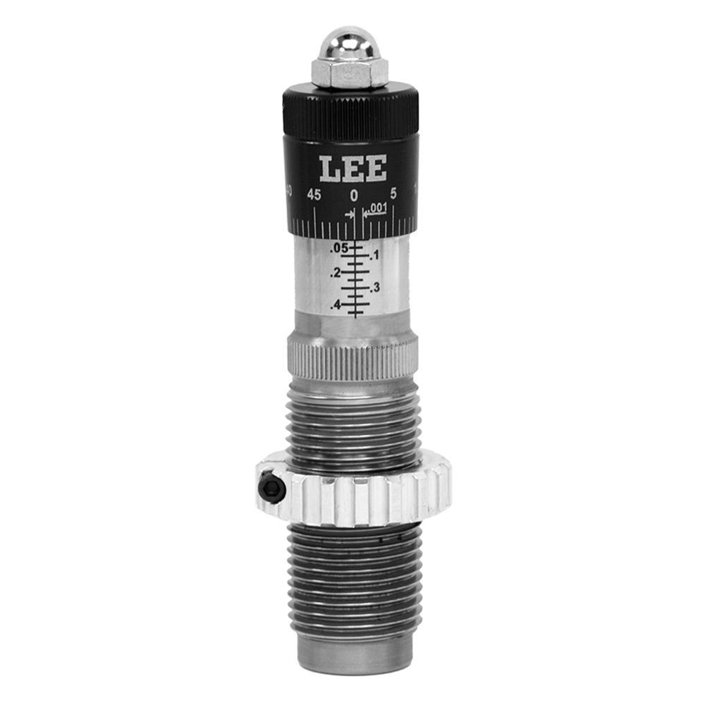 Lee Precision micrometer bullet seater die for .243 Winchester with laser-engraved thimble