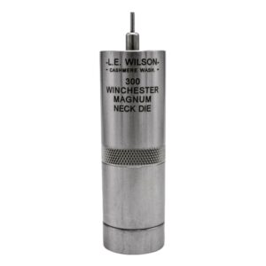 L.E. Wilson stainless interchangeable-bushing neck sizing die for 6 mm BR with de-capping rod