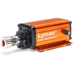 Lyman Brass-Smith Case Trim Xpress 115V case trimmer in black and orange
