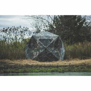 Ameristep Brickhouse Wide-Bottom Extreme ground blind in Mossy Oak Country DNA, 75x75x66 footprint
