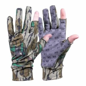 Knight & Hale Run N' Gun Gloves Mossy Oak Greenleaf, one size, fingertipless thumb and index