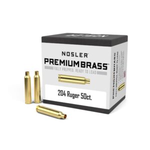 Nosler .204 Ruger unprimed brass cartridge cases 50 per box