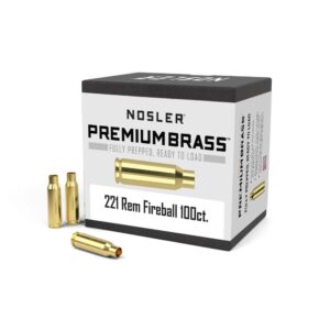 Nosler Premium Unprimed Brass Cartridge Cases .221 Fireball 100 ct