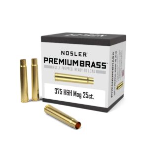 Nosler .375 H&H unprimed brass rifle cartridge cases 25 count