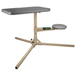 Caldwell Stable Table shooting bench with molded plastic top and welded steel frame, 23 x 34 inches