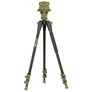 Primos Edge aluminum tripod shooting stick in Dark Earth with 360-degree clamp and black legs