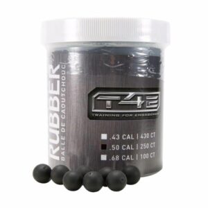 Umarex T4E .50 caliber rubberball ammo 250-count jar black