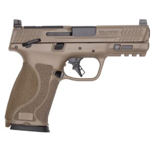 Smith & Wesson M&P10 M2.0 Backpacker 10mm FDE pistol with claw mark engraving on slide