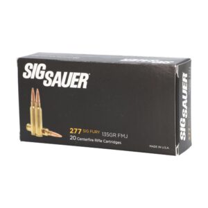 Sig Sauer .277 Fury 135 gr FMJ Elite Ball ammunition 20-round box