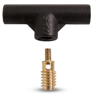 Traditions Quick-T Ramrod Handle with jag mounted on ramrod, 10/32 threads