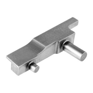 Small L-shaped stainless steel Ed Brown extended ejector for .38 Super and 9mm 1911 pistols