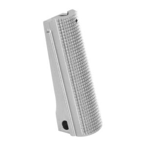 EGW stainless steel flat mainspring housing with 20 LPI checkering for 1911 pistols