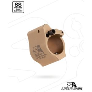 AR-15 SOLID SS ADJUSTABLE GAS BLOCK .875'' TAN