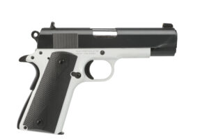 Tisas 1911 Aviator 9mm pistol in black Cerakote with rubber grips and brass bead front sight