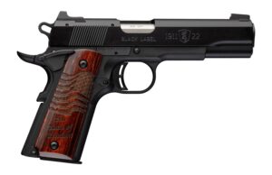 Browning 1911-22 Black Label Medallion 250 .22 LR pistol with checkered grips and serrated slide