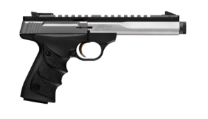 Browning Buck Mark Contour SR .22 LR pistol with stainless 5.9-inch threaded barrel and black frame