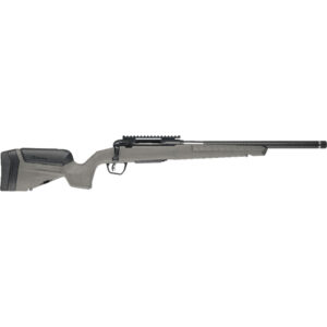 Savage 110 Carbon Hunter bolt action rifle in 350 Legend with flat dark grey stock and black carbon fiber barrel