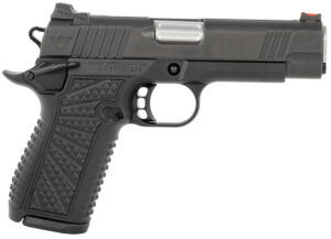 Wilson Combat SFT9 9mm pistol with black frame, fiber optic sights, and ambidextrous safety