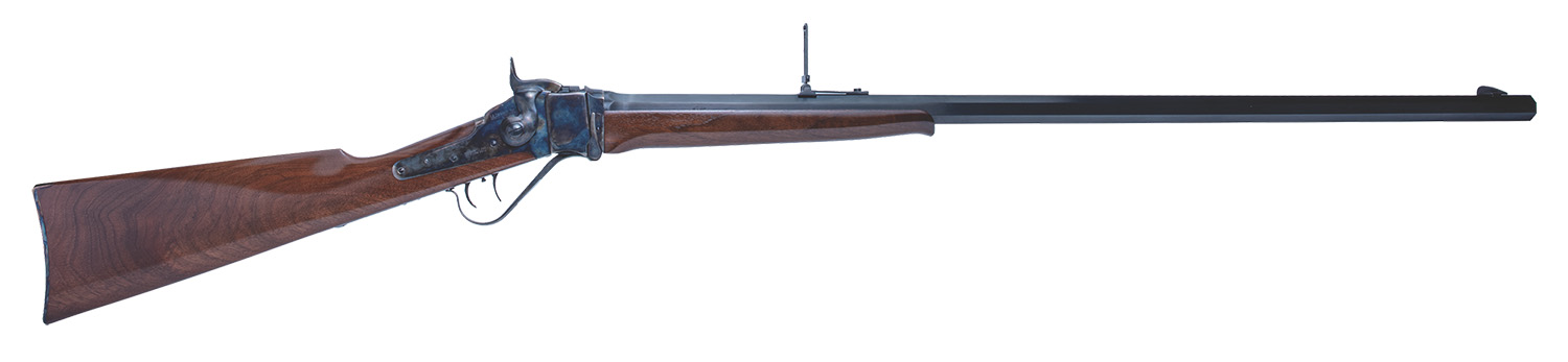Cimarron AS150 1874 Sharps Sporting 45-70 Gov 1rd 32" Blued Barrel, Color Case Hardened Receiver, Walnut Fixed Straight Stock