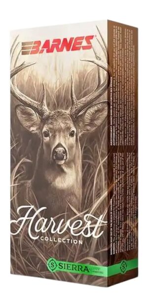 Box of Barnes Harvest 450 Bushmaster 260 grain Sierra Pro-Hunter ammunition with brass cartridges