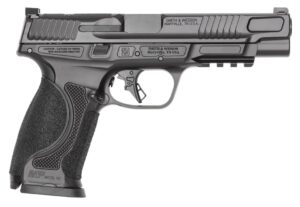 Black Smith & Wesson M&P9 M2.0 Metal full size 9mm pistol with optic-ready serrated slide and night sights