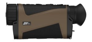 Tan and black DNT Hound H325R handheld thermal monocular with 25mm lens and control buttons
