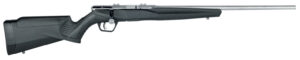 Savage B22 Magnum FVSS bolt action rifle with stainless heavy barrel and black synthetic stock
