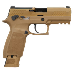 SIG SAUER M18 CSS 9mm coyote tan striker-fired pistol with night sights and optic-ready slide