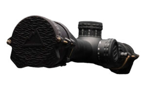 One Hundred Concepts ScopeCap Pro 30mm black LPVO scope cap with HexCap kill flash and shock cord