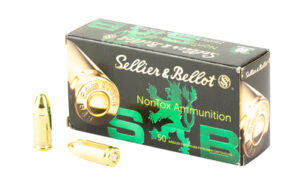 Box of Sellier & Bellot non-toxic 9mm 124gr TFMJ ammunition, 50 rounds