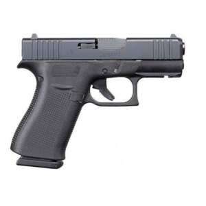 Glock 43X Rail 9mm black semi-auto pistol with front accessory rail and serrated slide