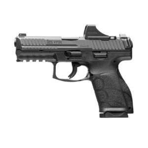 H&K VP9A1 K compact 9mm pistol with Holosun SCS optic mounted, black finish, shown in profile