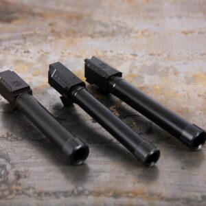 SilencerCo black nitride threaded barrel for Glock 17 Gen 1-4 with 1/2x28 threading exposed