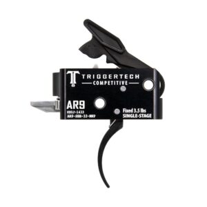 TriggerTech AR-9 Competitive single-stage drop-in trigger with black curved shoe and stainless internals