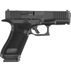 Black GLOCK 45 Gen 6 9mm pistol with optic-ready slide, flat trigger, and RTF6 textured grip