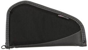Allen 44413 Deluxe Handgun Case in black with gray trim and lockable zipper